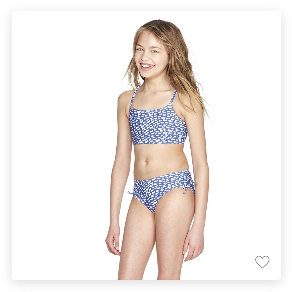Girls’ School of Whales 2 pc Bikini- BLUE, XS, NWT